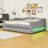 Upholstered Full XL Daybed with Trundle and LED Strip, Tufted Design-323976804