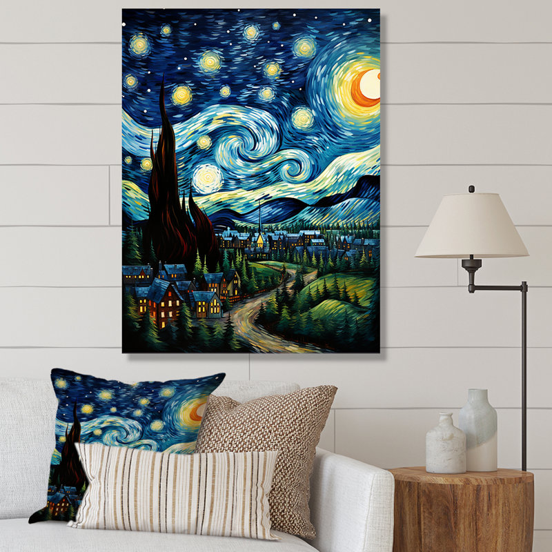 «Masterwork The Starry Day» par Vincent VI, reproduction sur toile, H 20 po x l 12 po x P 1 po, Toile tendue