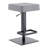 Glyndon Modern Adjustable Swivel Backless Metal Bar Stool with Gray Faux Leather Seat-882490342