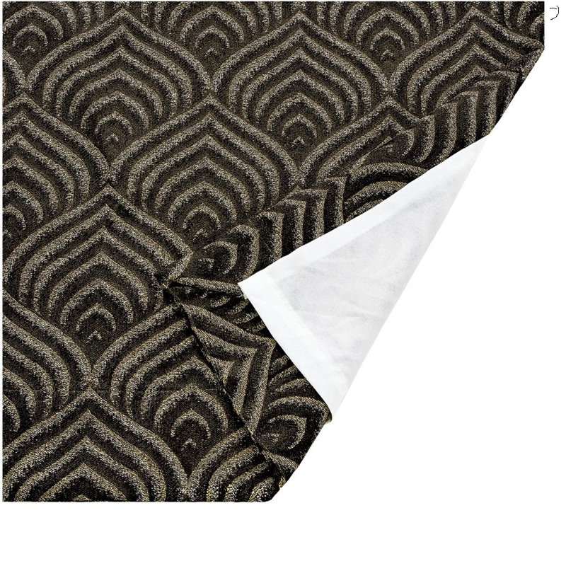 Lossett Room Darkening Curtain, Black/Gold, 228 W x 137 D cm