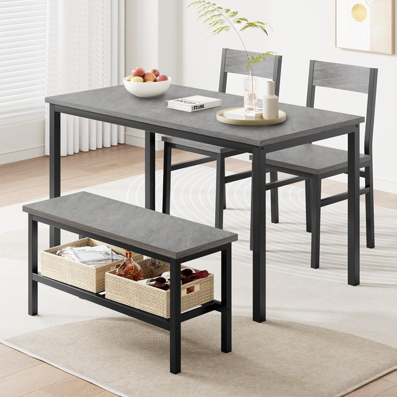 4 - Person Dining Set, Grey/Black