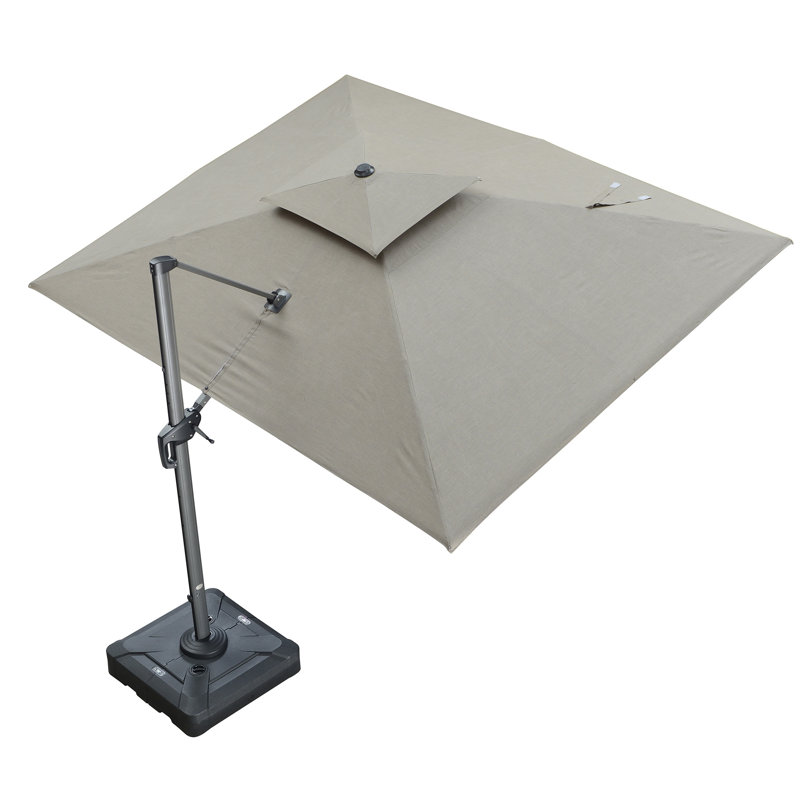 Grand parapluie de patio suspendu suspendu, Bois de frêne coulé