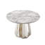 Table de salle à manger ronde en marbre, table de cuisine moderne avec plateau en faux marbre ultrabrillant et base en acier inoxydable pour la salle à manger, cuisine (table seulement)-1464444055