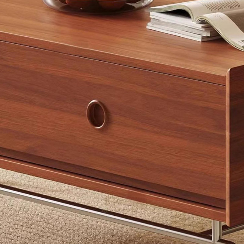 Solid wood coffee table with retro design