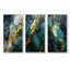 Or et vert, marbre abstrait I, ensemble de 3 reproductions d'art sur toile-300139956-300139958