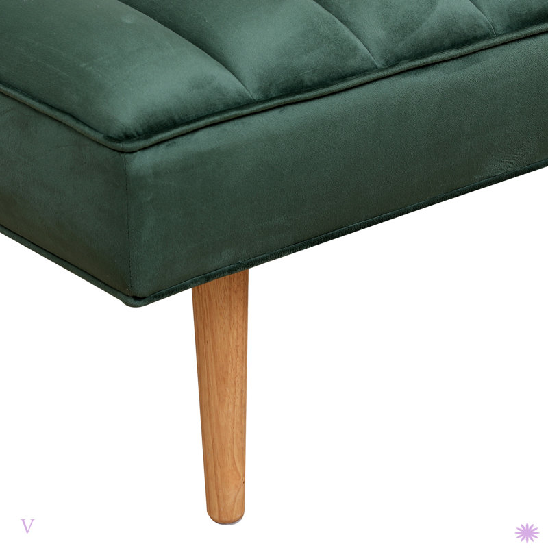 Repose-pieds capitonné en velours Accent Channel, Vert