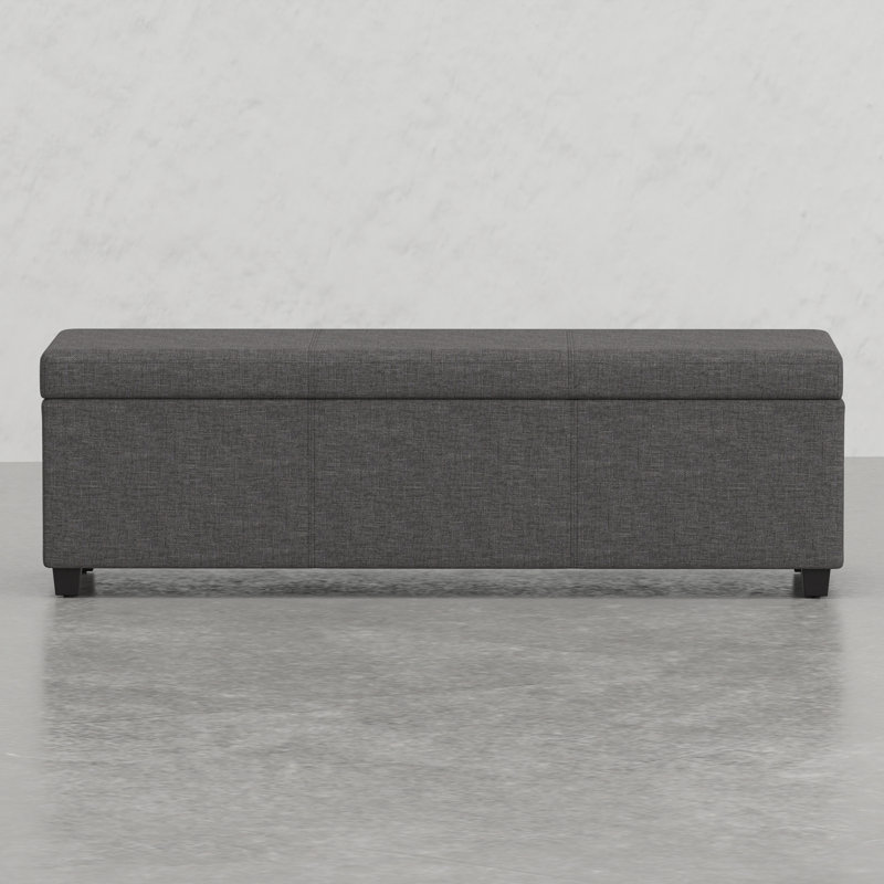 Banc de rangement avec repose-pieds Lincoln, Gris