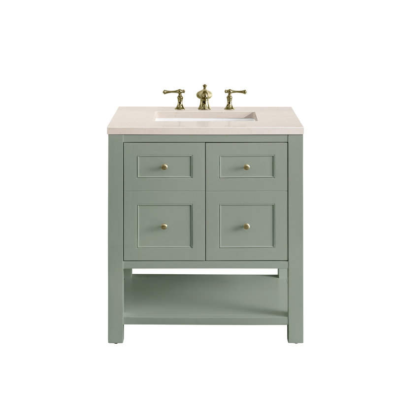 Breckenridge 30'' W Single Vanity, Charcoal Soapstone, Smokey Celadon, 8" Widespread