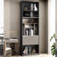 Bibliothèque de luxe 86,61 "x l 31,5" avec plateau en pierre frittée, armoire de rangement minimaliste moderne avec portes pour étude à domicile