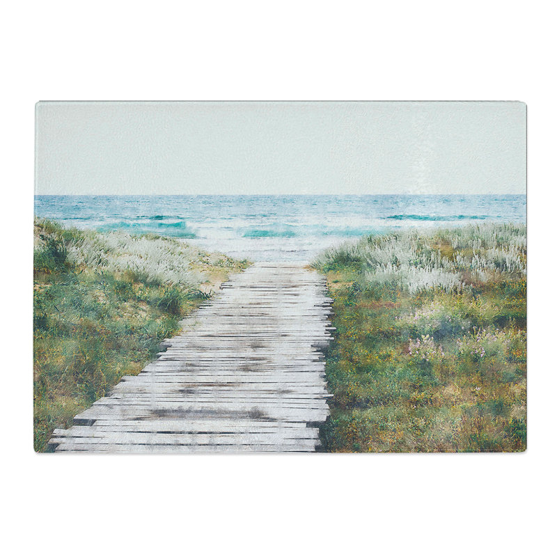 Walkway to the Beach Painting Chopping Board, 0.4cm H x 20cm W x 28.5cm L