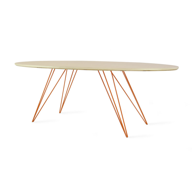 Williams Single Coffee Table, Orange, 18" H x 23" W x 54" D, Walnut