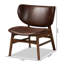 Fauteuil de salon Mid-Century moderne en similicuir brun foncé