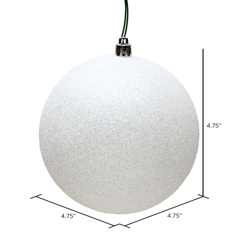 Décoration de boule décorative des Fêtes, H 4,75 po x l 4,75 po x P 4,75 po, Paillettes blanches