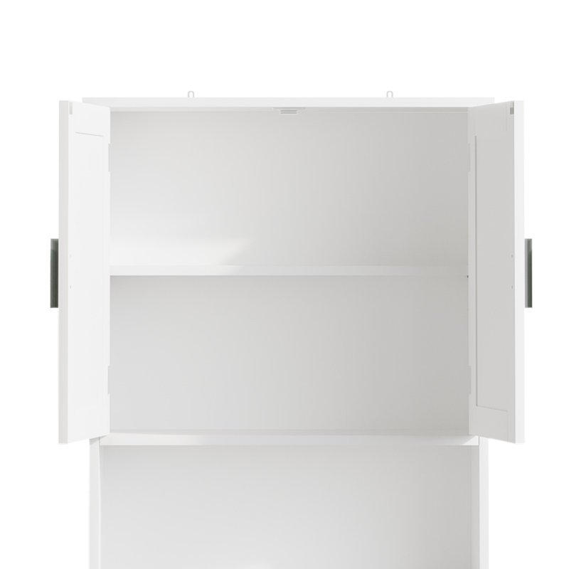 Armoire de rangement autoportante de 66,14 po de hauteur au-dessus de la toilette, au-dessus de la laveuse et de la sécheuse