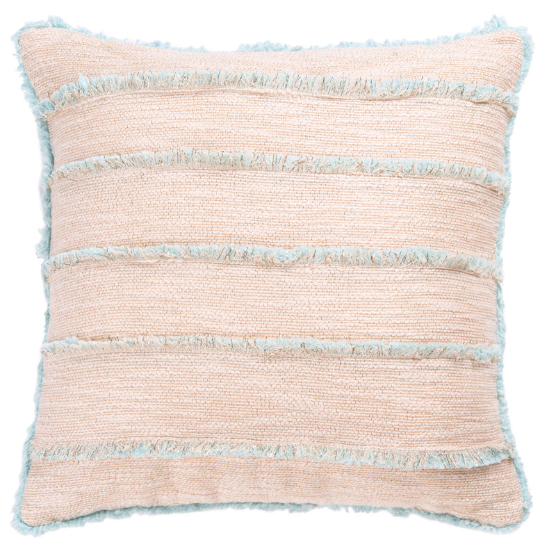 Parlen Fringed Cotton Reversible Throw Pillow