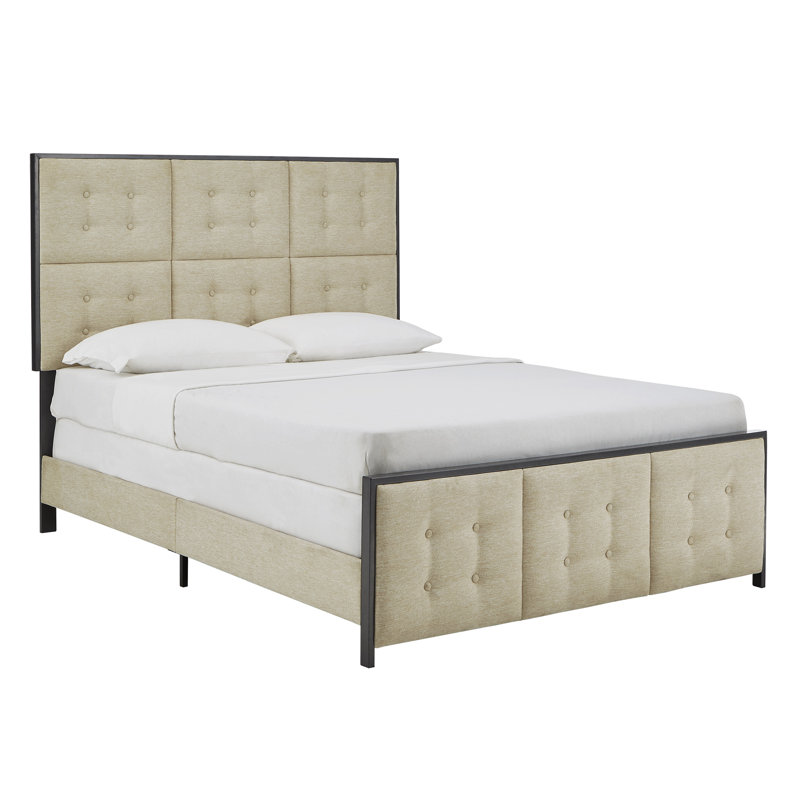 Upholstered Metal Bed, Queen