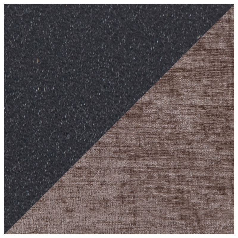 Tabouret de bar à hauteur fixe en métal noir et tissu brun - ensemble de 2