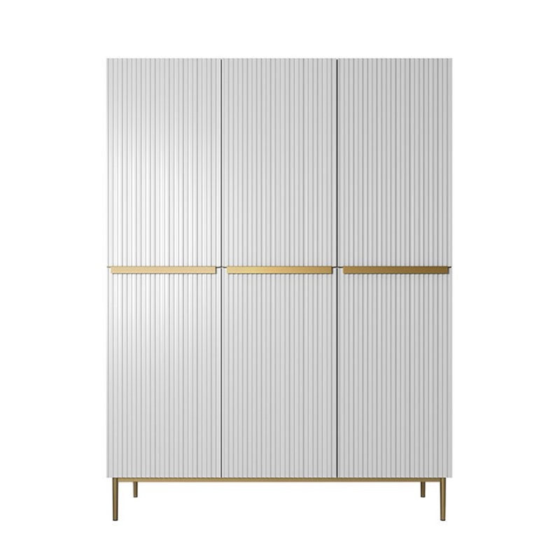Alidia 3 Door Manufactured Wood Wardrobe, White/Gold