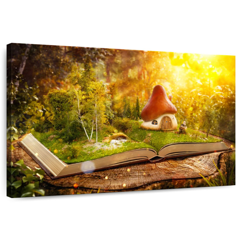 Kelan Fantasy Home Champignon sur livre, H 8 po x l 12 po