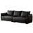 Caytie 110.2'' Leather  Sofa,Modern Black Cloud Couch With Tufted Seats And Unique Flared Arms-92610667