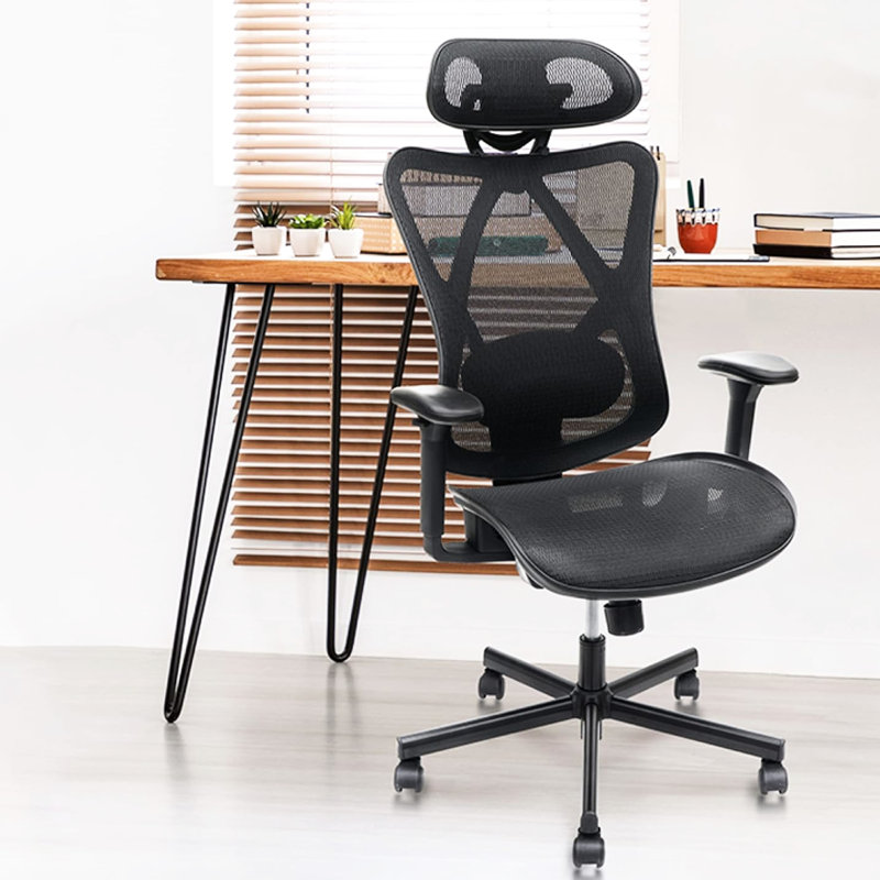 Chaise de bureau ergonomique en filet pour plus d'efficacité - lombaire, accoudoirs et maison réglables avec technologie avancée