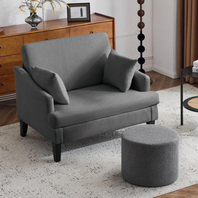 Fauteuil d'appoint surdimensionné de 41 po avec repose-pieds - siège large de 33,5 po et 2 coussins