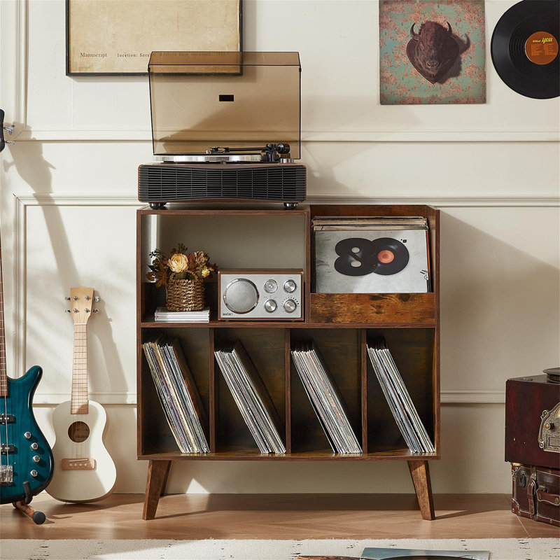 82.6 cm H Media Shelves, Brown