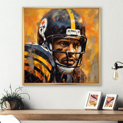 «Football Player Game Day Glory», art mural sur toile Pittsburgh