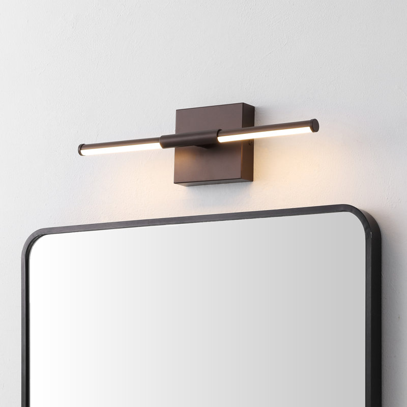 Applique murale articulée à intensité variable à 1 lumière Gallatin, Bronze frotté à l'huile, 4.25" H x 16.25" W x 3" D
