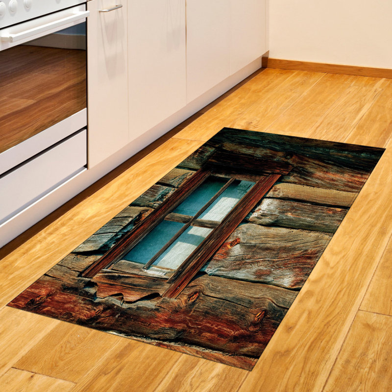Tapis décoratif long en fibres de polyester haute densité Scenery, Rectangle— 4 pi x 5 pi 8 po