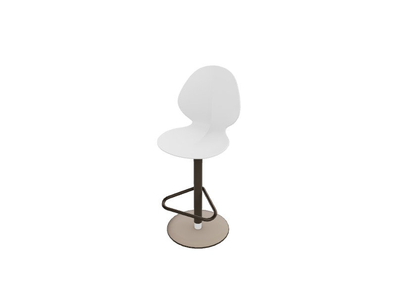 Basil Adjustable Stools, Matt Bronze, Polypropylene, Matt Optic White