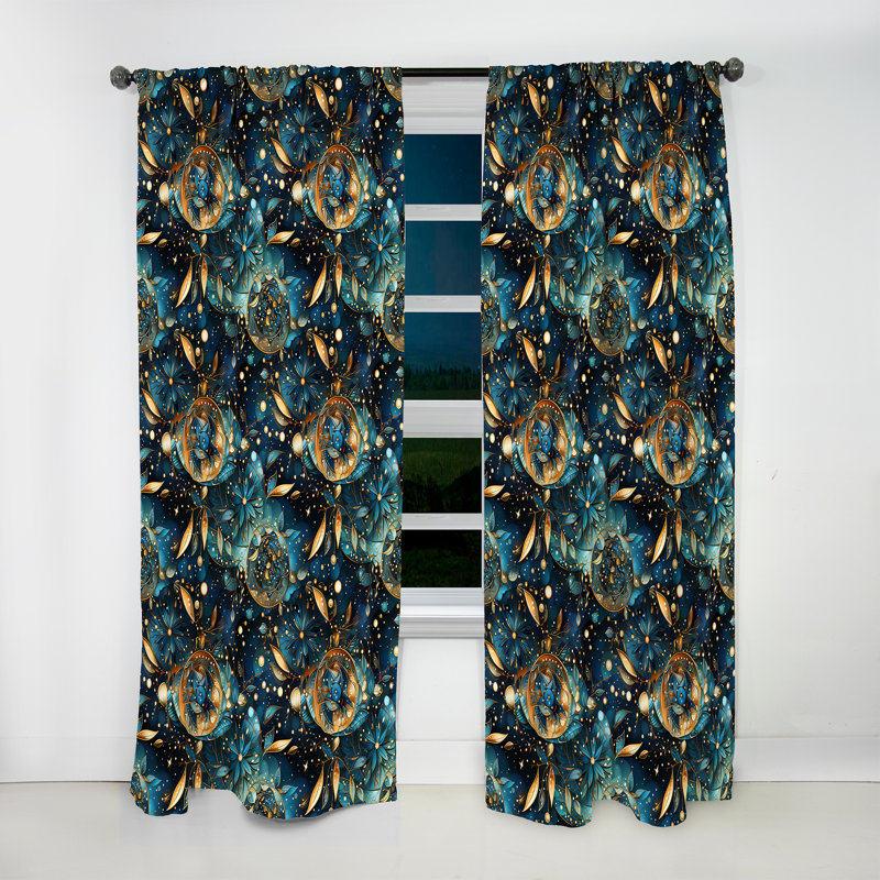 Cosmic Nomad Boho Motif IV - Rideau abstrait Boho - Rideau abstrait obscurcissant - 1 panneau, L 52 po x L 108 po