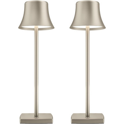 2 Pack LED Cordless Table Lamps With 5000Mah Rechargeable Battery, 3 Color Stepless Dimming, Portable Aluminum Desk Light For Indoor Outdoor Use