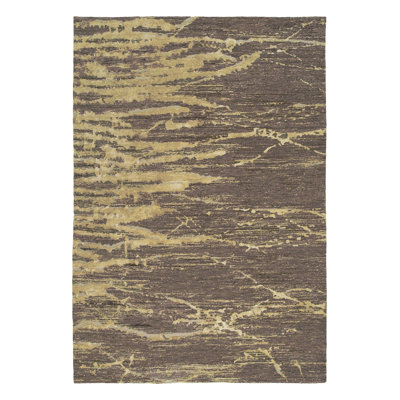 Ven Abstract Area Rug in Gray/Gold