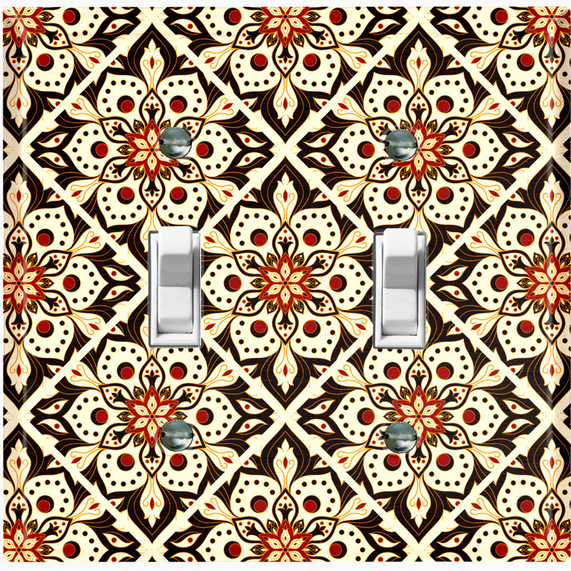 Patterned 2 - Gang Toggle Light Switch Standard Wall Plate