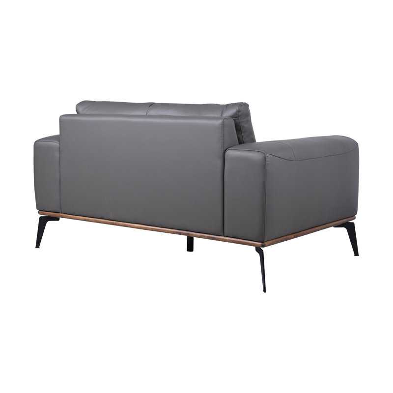 Salpeter Genuine Leather Square Arm Sofa, 33.3" H x 64" W x 38" D