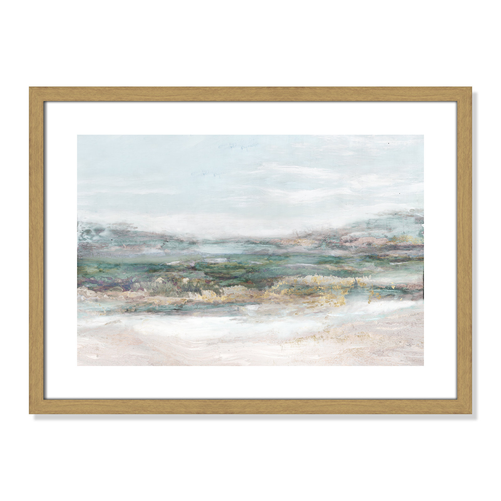 White, Natural Wood Grain Framed Paper, 17" H x 23" W x 0.75" D