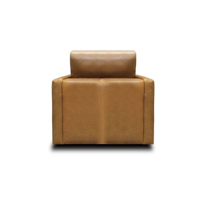 Raffa Leather Swivel Club Chair