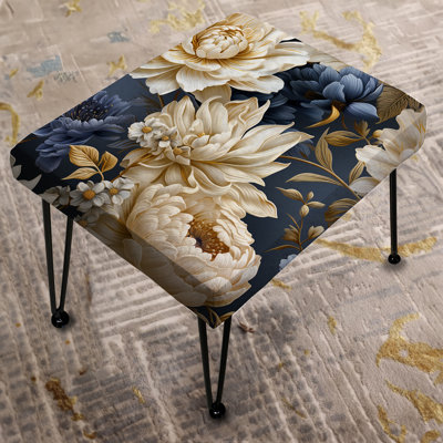 Botanical Damask Haven - Floral Rectangle Ottoman