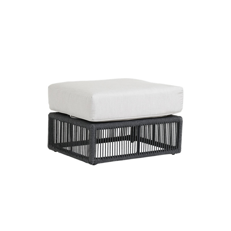 Milano Outdoor Ottoman, Echo Ash Sunbrella®