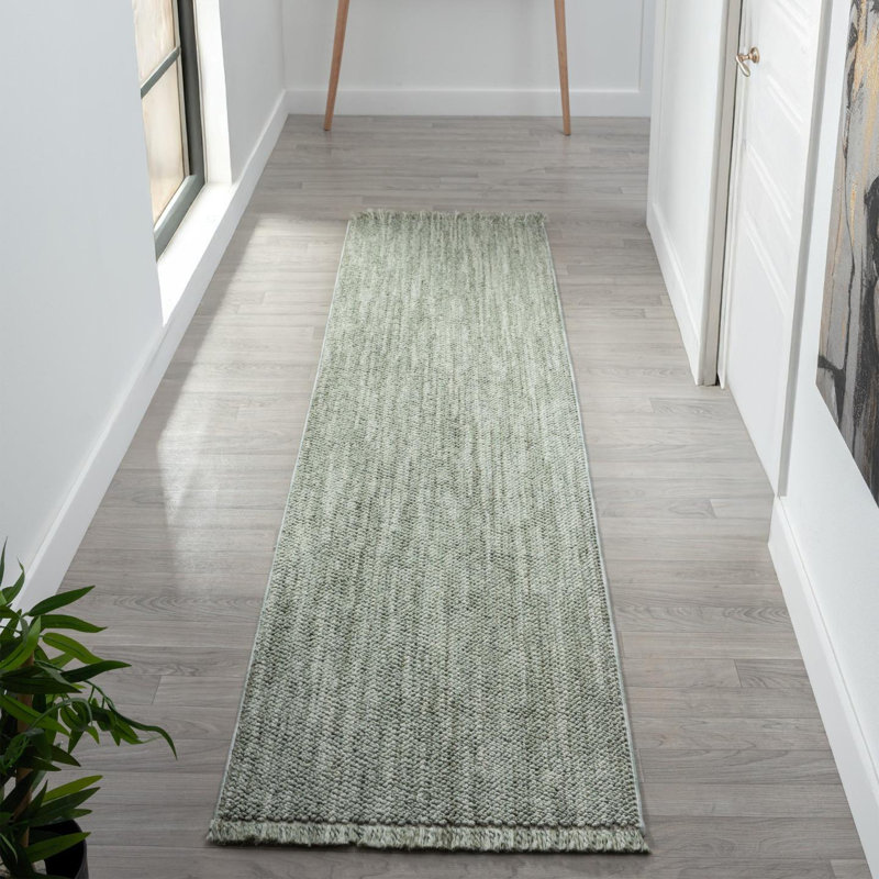 Textured Fringed Area Rug, Runner 2' x 8'