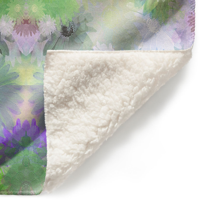 Jeté d'automne Daisy Blush, l 68 po x L 80 po, Vert