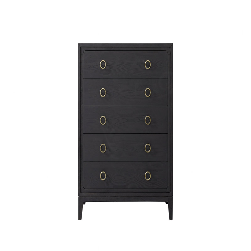 Commode 5 tiroirs au fini poivre