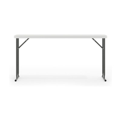 5" Plastic Folding Training And Event Table, Rectangular Folding Training Table With 330-Lb. Static Weight Capacity, White