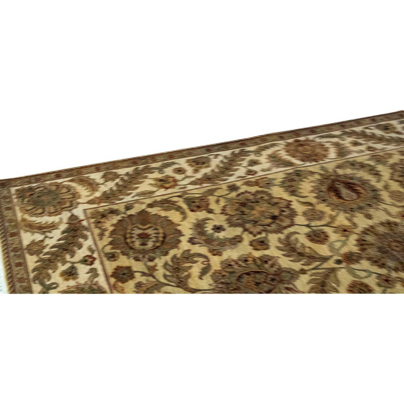 Tapis crème / brun noué à la main de haute qualité Trinity