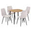 Sisquoc 800mm Square Table & 4 Fabric Chair Set-734064487-734232946