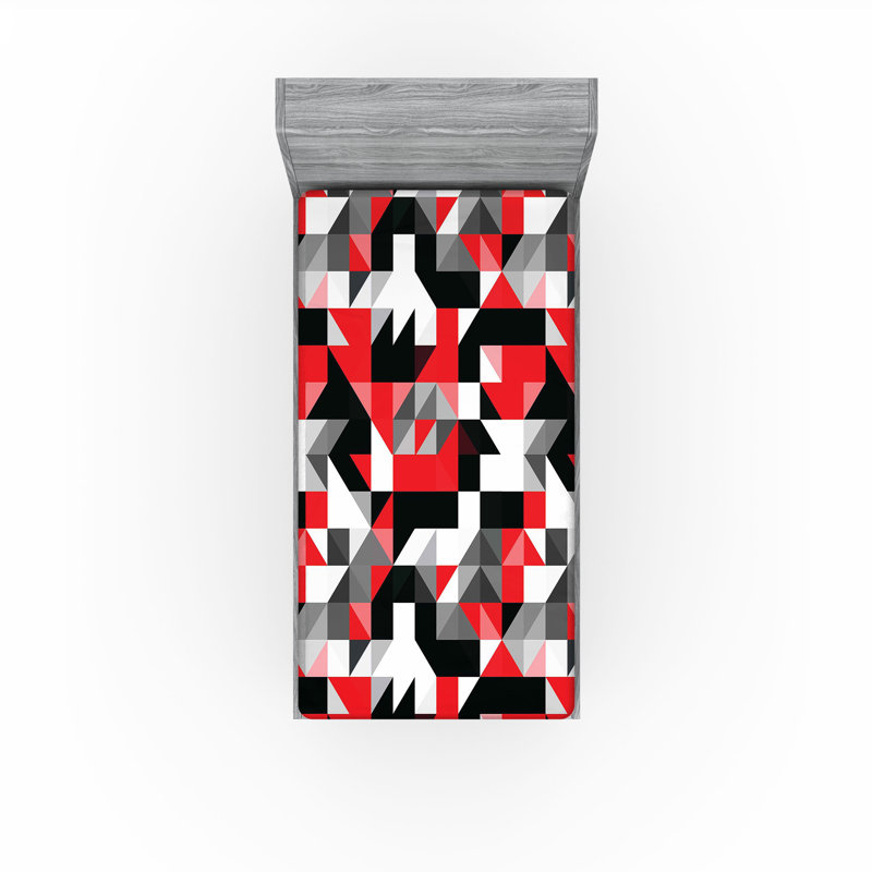 Ambesonne, ensemble de 2 draps-housse demi-triangles gris anthracite, Ensemble literie pour lit simple