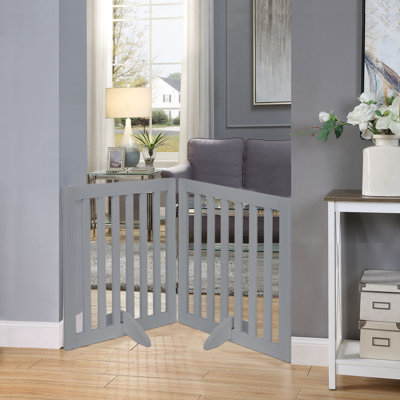 Huxley Wood Free Standing Pet Gate with a Pair of Support Feet