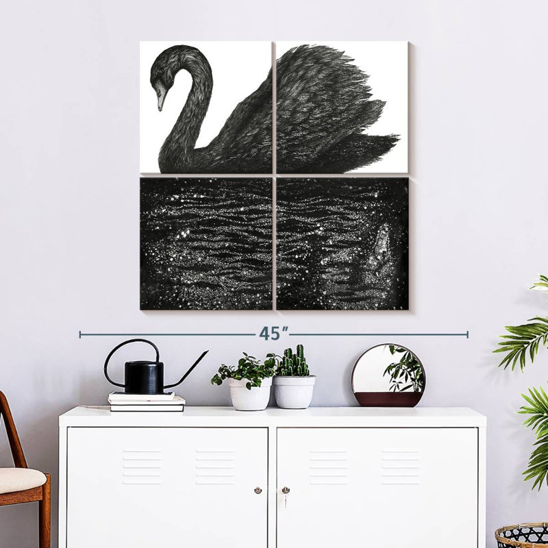 Brampt Black Swan Reflection, 32" H x 32" W
