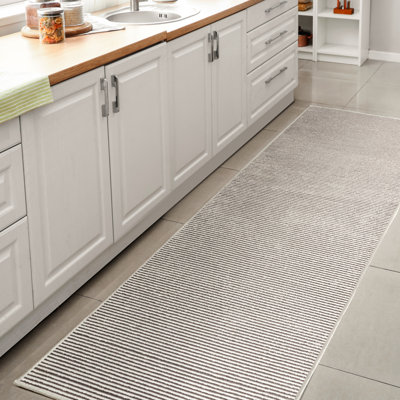 Tapis argenté / blanc Wolcott